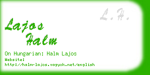 lajos halm business card